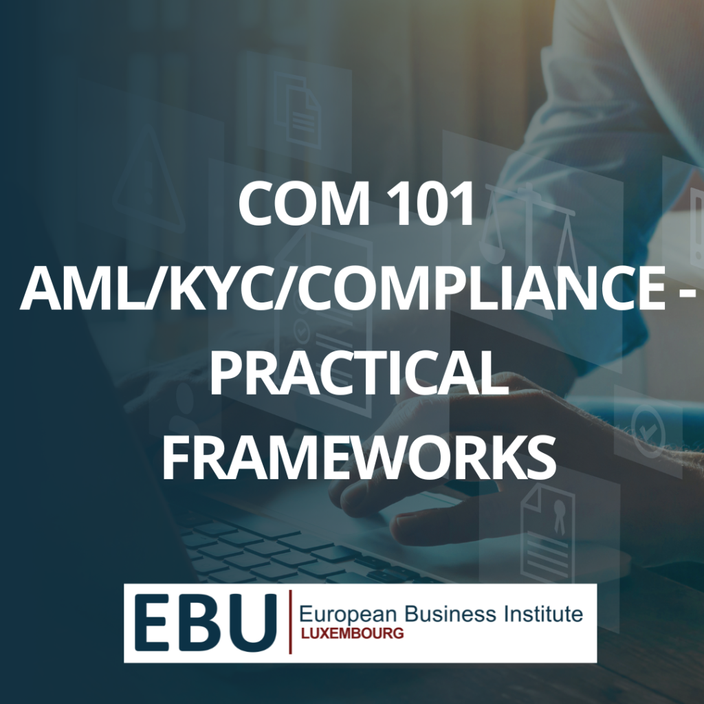 Course image for COM 101 AML/KYC/Compliance - Practical Frameworks by European Business Institute Luxembourg.