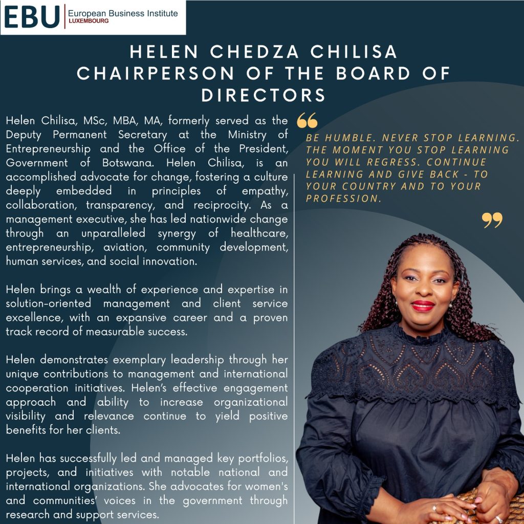 Helen Chedza Chilisa EBU Board of Directors Chairperson.
