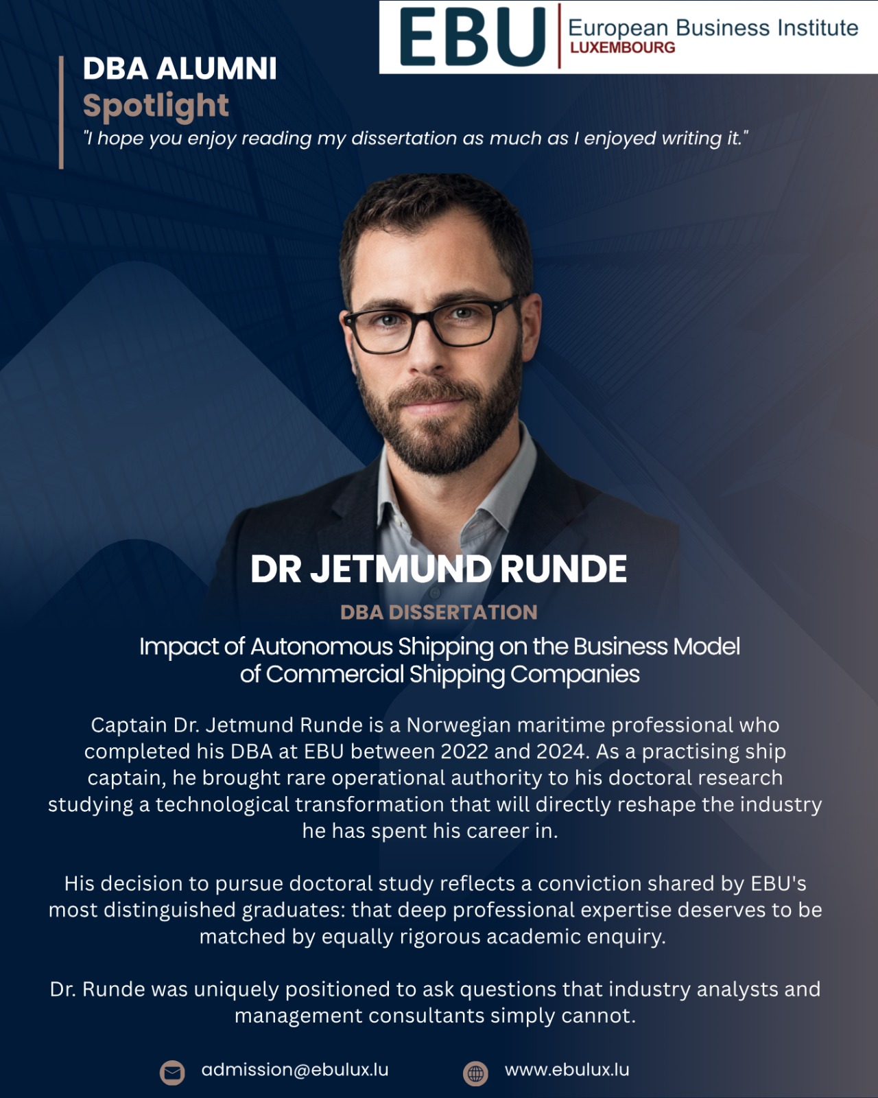 Dr. Jetmund Runde, DBA Alumni