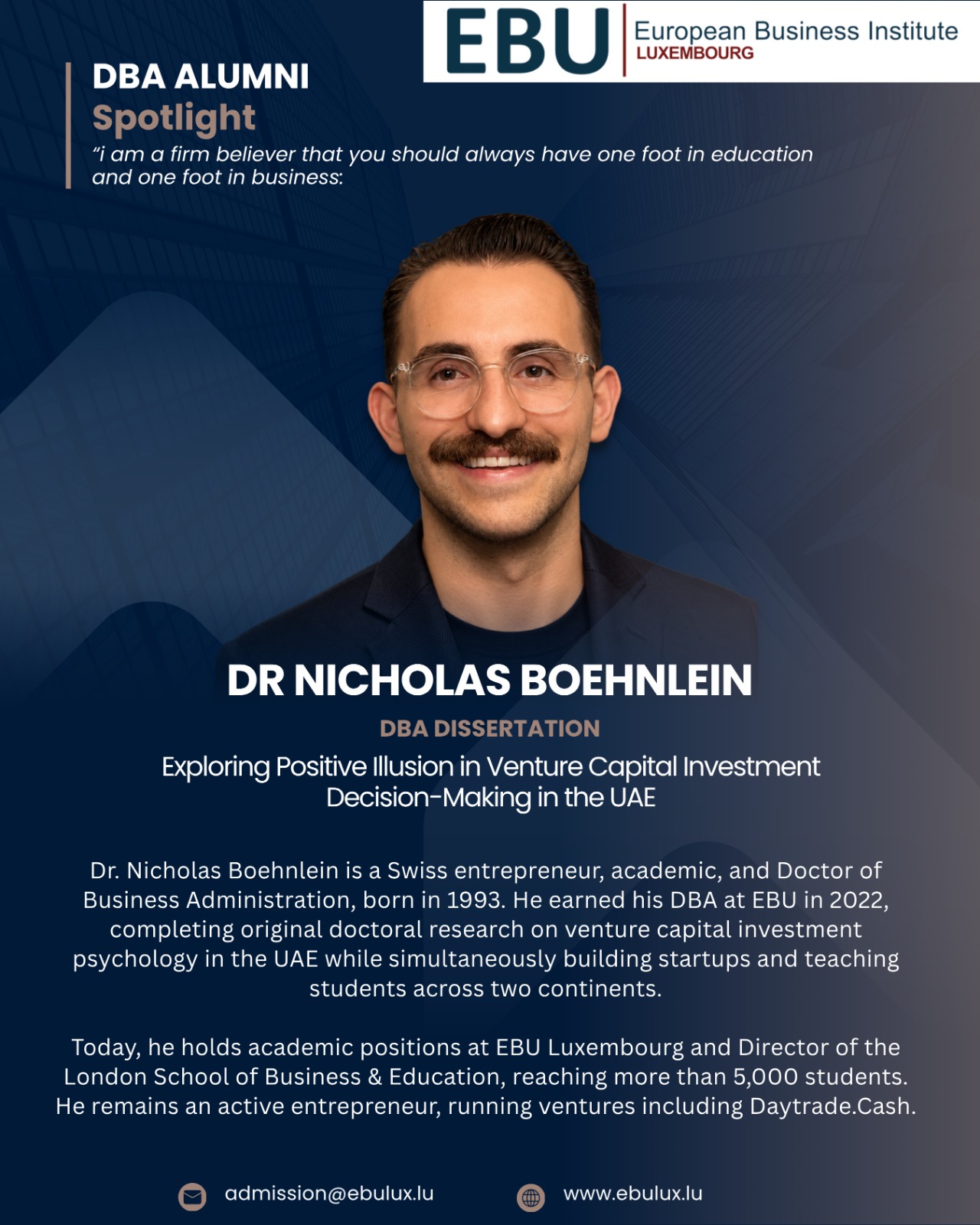 Dr. Nicholas Boehnlein, DBA Alumni