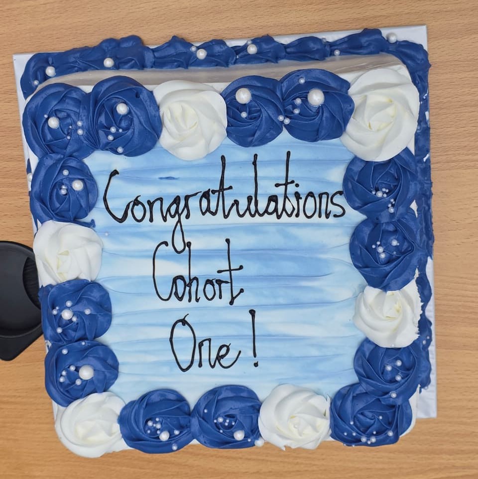 Cake Celebrating Cohort One Certificates